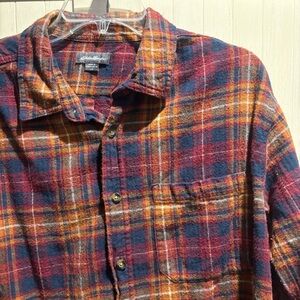 Eddie Bauer Red and Blue Plaid Button Down Shirt